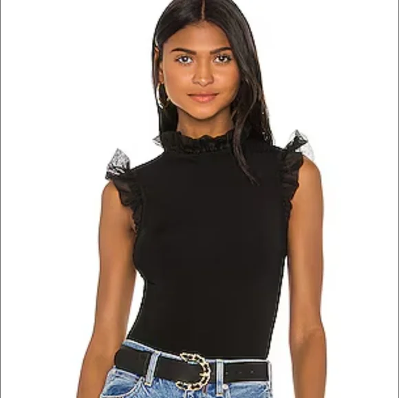 Alice + Olivia Women's Kerrie Ruffled Open Back Luxury Tank. Size XS - Picture 3 of 12